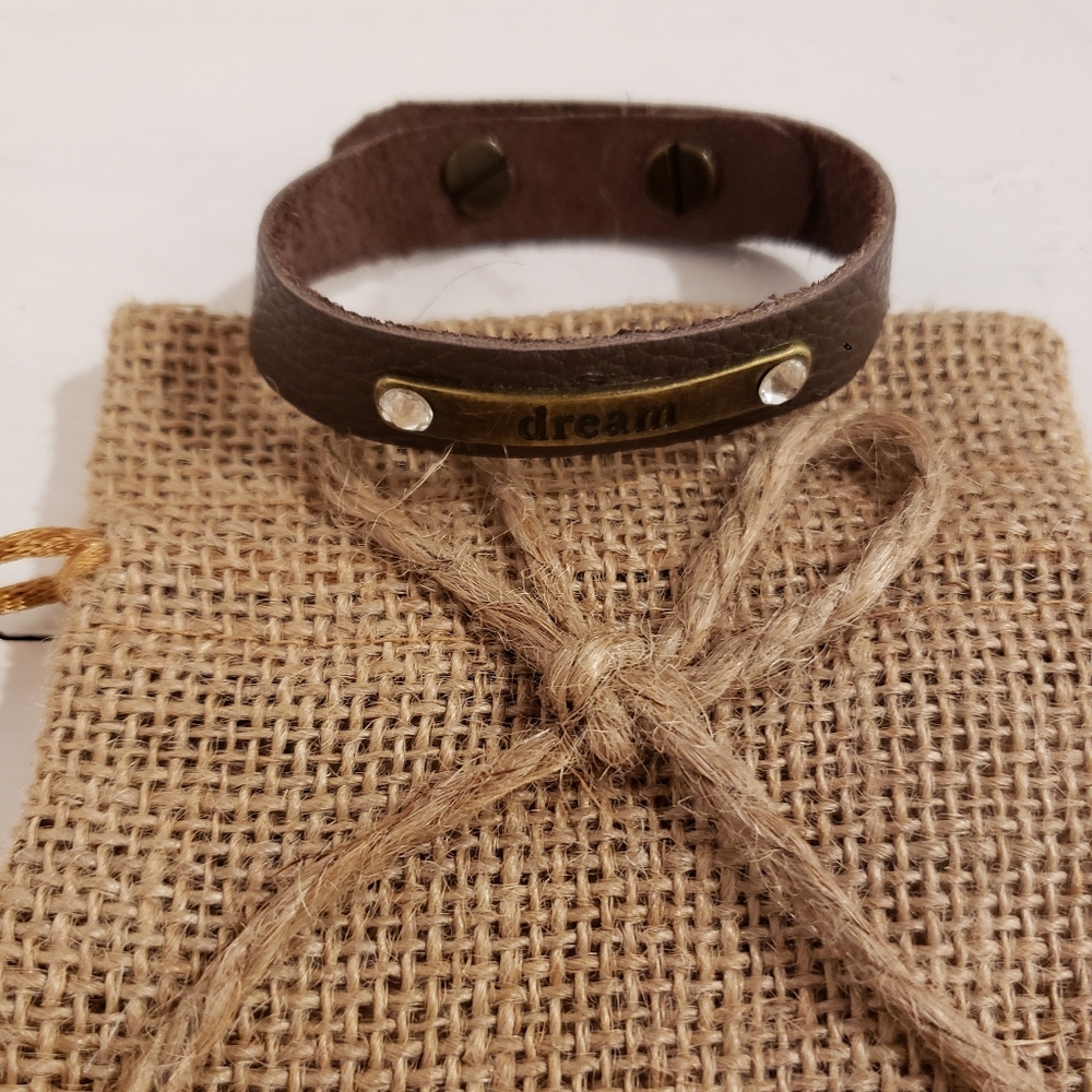 Leather "dream" Cuff Bracelet